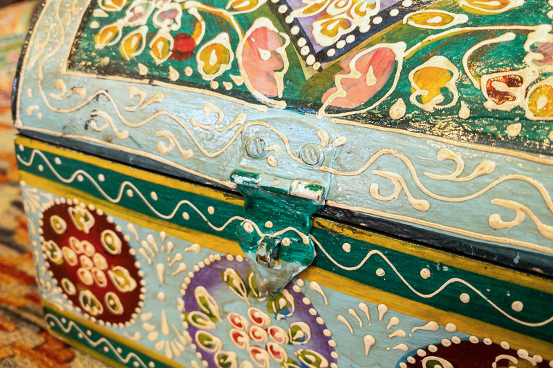 Indian Hand Painted Storage Box - Blue